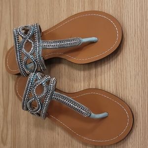 Antonio Melani Turquoise Rhinestone Sandals 8M